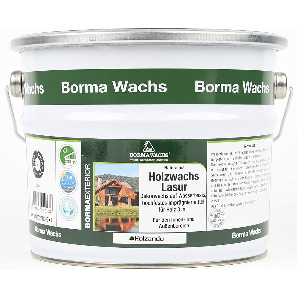 Borma Naturaqua Holzwachs Lasur 3 in 1 - 2.5L